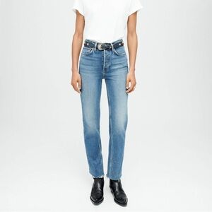 Re/Done Blue Straight Leg Jeans